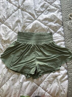 High-Waist Sage Green Women’s Athletic Running Tennis Shorts